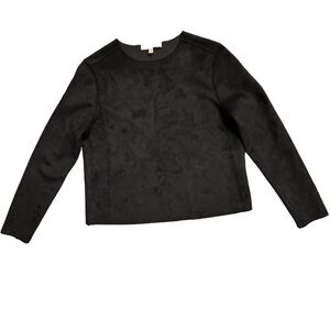 Philosophy Republic Clothing  Faux‎ Leather Shirt Size Medium Raw Edges Black